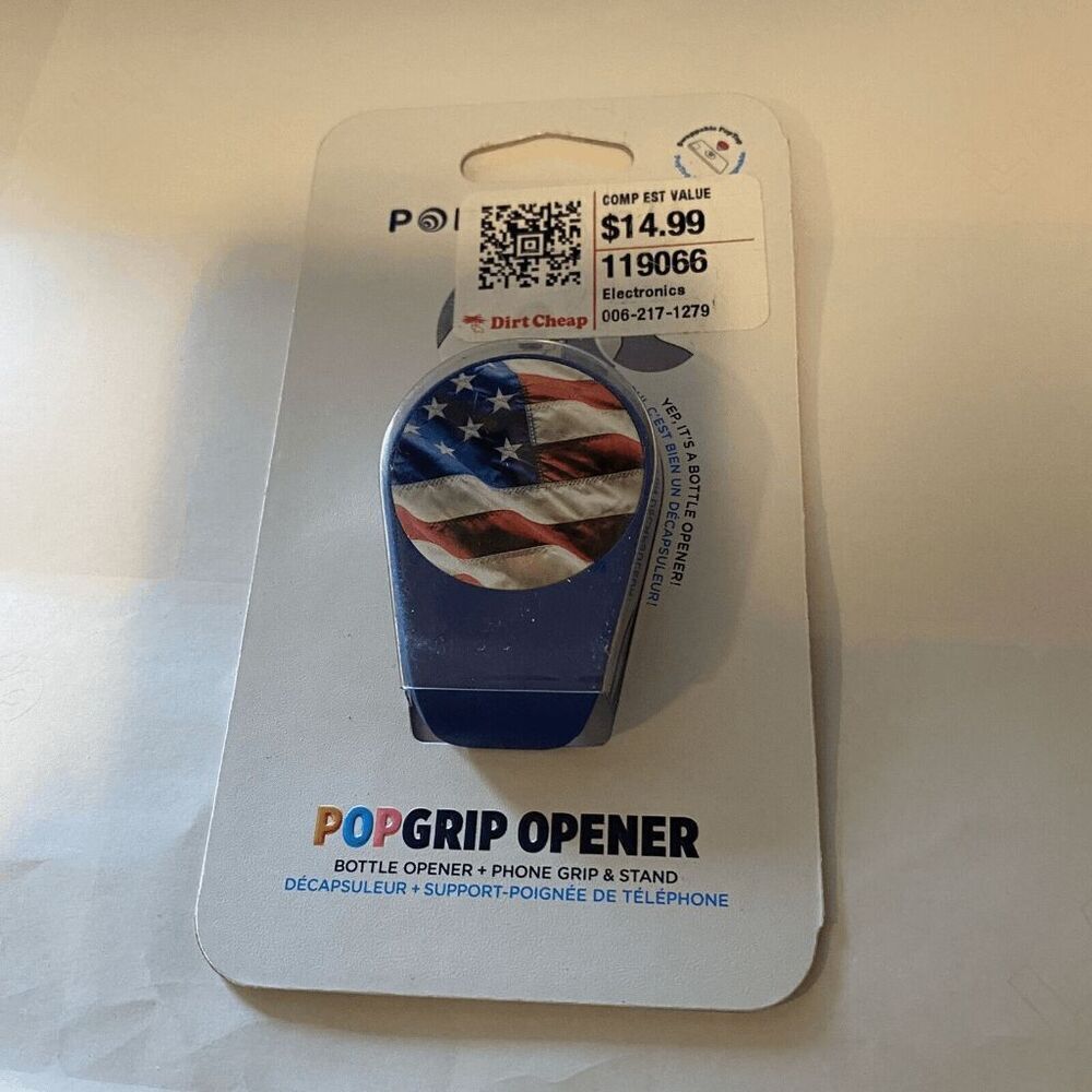 PopSockets: PopGrip Opener - Swappable Grip and Bottle Opener - American Flag